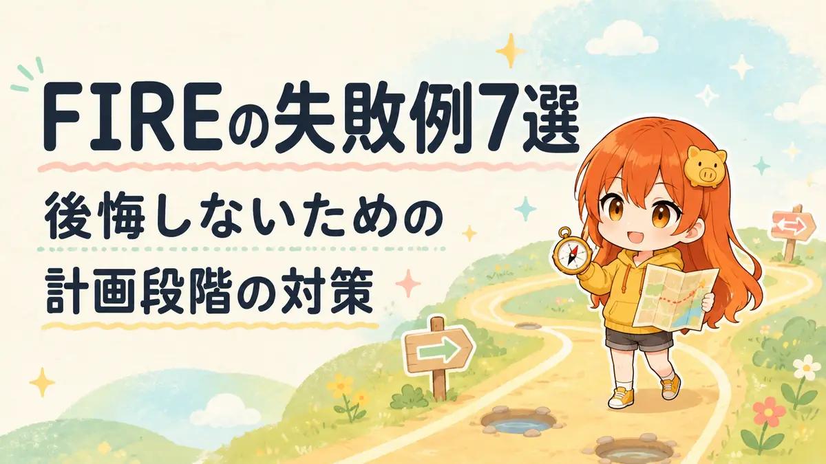 「FIREの失敗例を確認し計画段階で対策する記事のアイキャッチ」