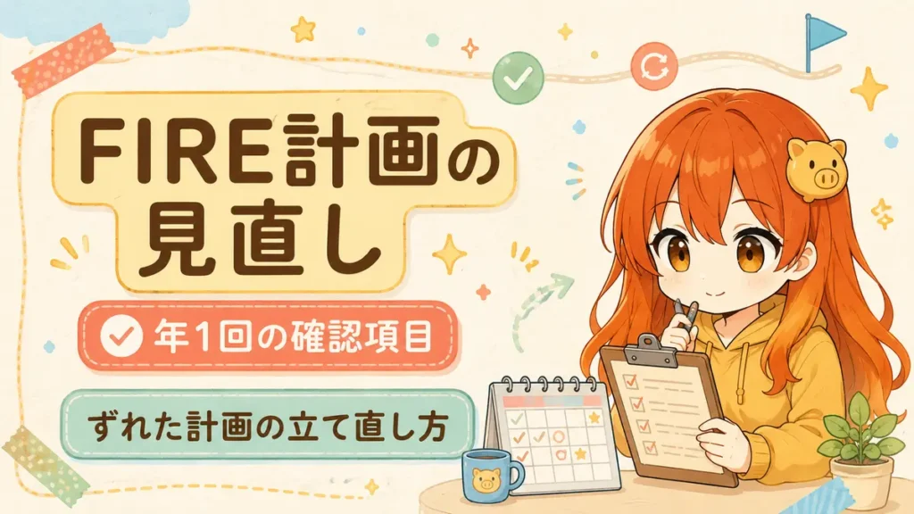 FIRE計画を見直すタイミングと確認項目を解説する記事のアイキャッチ