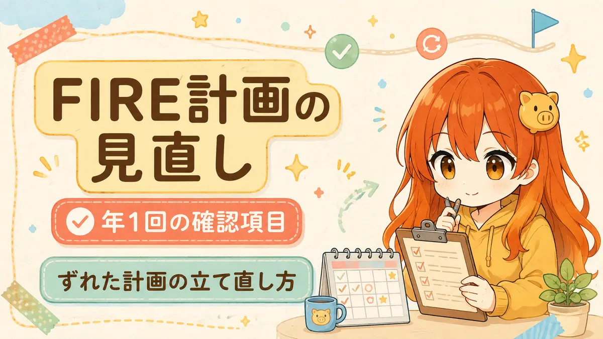 FIRE計画を見直すタイミングと確認項目を解説する記事のアイキャッチ