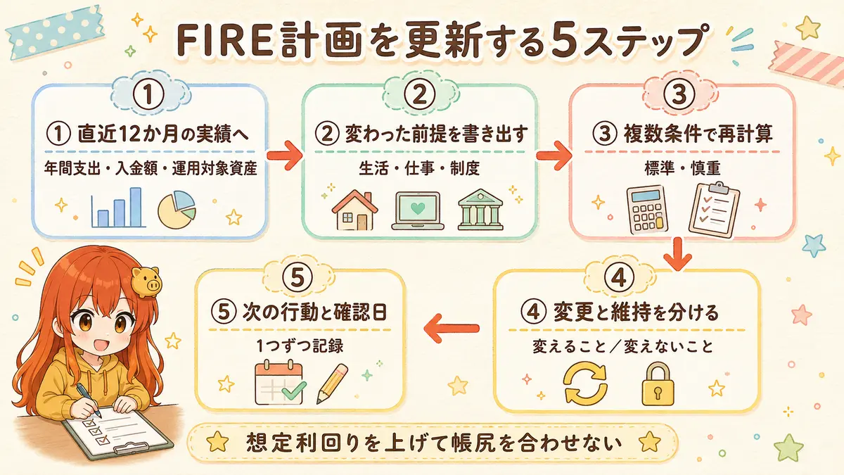 直近実績と変化した前提を確認してFIRE計画を更新する5つの手順