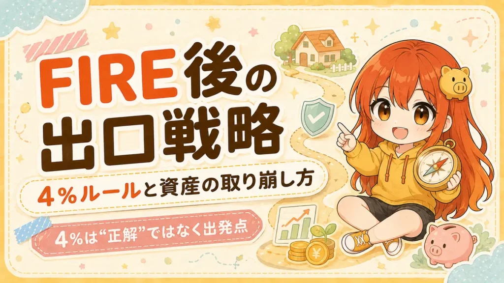 FIRE後の出口戦略と4％ルールを解説する記事のアイキャッチ