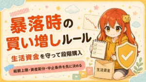 生活資金を守りながら段階購入を考える暴落時の買い増しルールの記事アイキャッチ