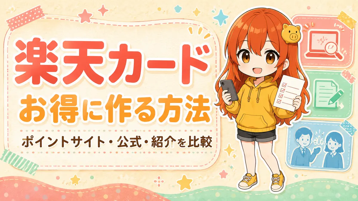 楽天カードをお得に作る3つの申込経路を比較するアイキャッチ